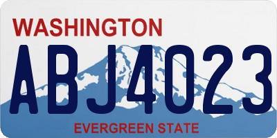 WA license plate ABJ4023