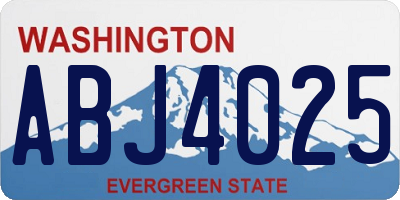 WA license plate ABJ4025
