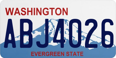 WA license plate ABJ4026