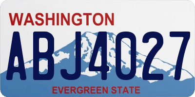 WA license plate ABJ4027