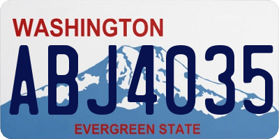 WA license plate ABJ4035