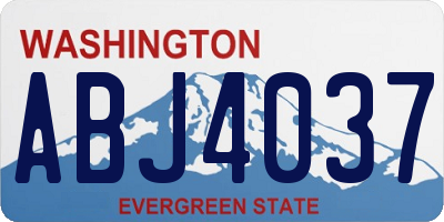 WA license plate ABJ4037