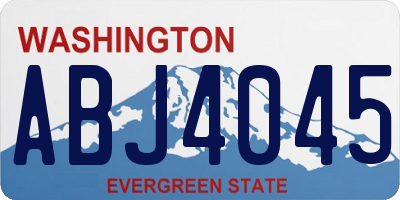 WA license plate ABJ4045