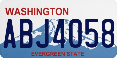 WA license plate ABJ4058