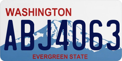 WA license plate ABJ4063