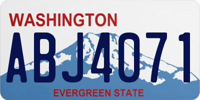WA license plate ABJ4071