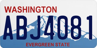 WA license plate ABJ4081