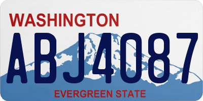 WA license plate ABJ4087