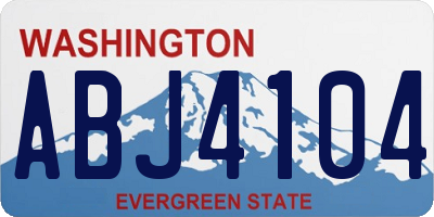 WA license plate ABJ4104
