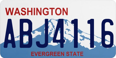 WA license plate ABJ4116
