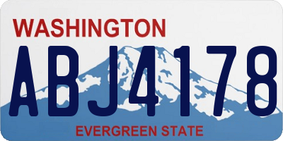 WA license plate ABJ4178