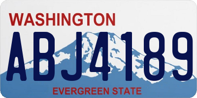 WA license plate ABJ4189