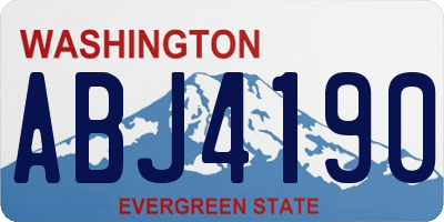 WA license plate ABJ4190