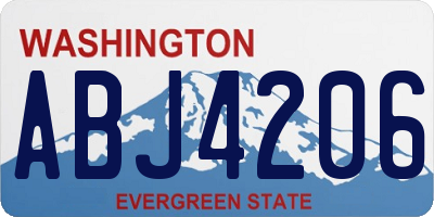 WA license plate ABJ4206