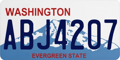 WA license plate ABJ4207
