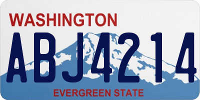 WA license plate ABJ4214