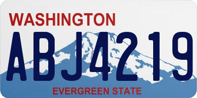WA license plate ABJ4219