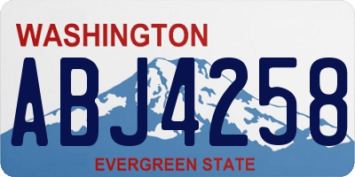 WA license plate ABJ4258