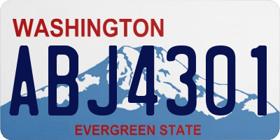 WA license plate ABJ4301