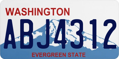 WA license plate ABJ4312