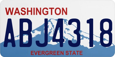 WA license plate ABJ4318