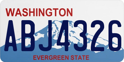 WA license plate ABJ4326