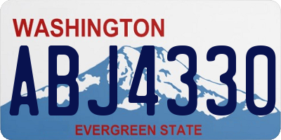 WA license plate ABJ4330