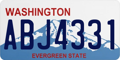 WA license plate ABJ4331