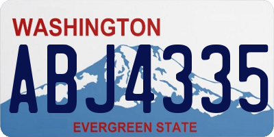 WA license plate ABJ4335