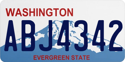 WA license plate ABJ4342