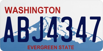 WA license plate ABJ4347