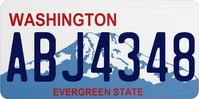 WA license plate ABJ4348