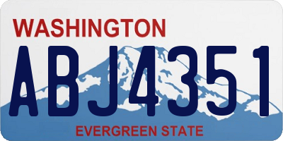 WA license plate ABJ4351