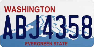 WA license plate ABJ4358