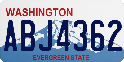 WA license plate ABJ4362