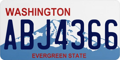 WA license plate ABJ4366