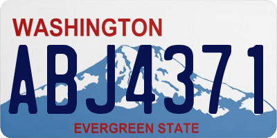 WA license plate ABJ4371
