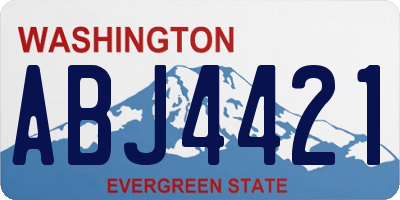 WA license plate ABJ4421