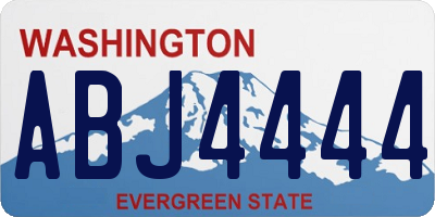WA license plate ABJ4444