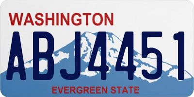 WA license plate ABJ4451