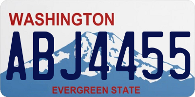 WA license plate ABJ4455