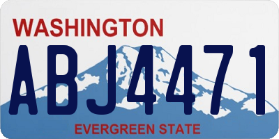 WA license plate ABJ4471