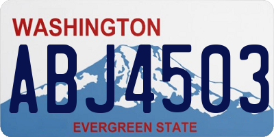 WA license plate ABJ4503
