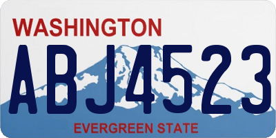WA license plate ABJ4523
