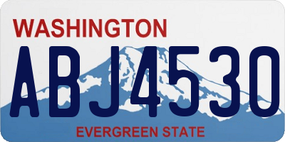 WA license plate ABJ4530