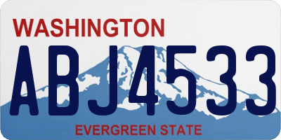 WA license plate ABJ4533