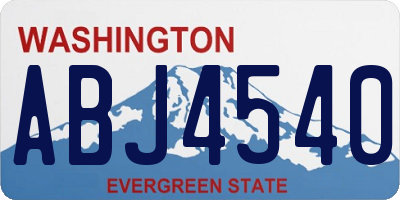 WA license plate ABJ4540