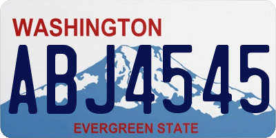 WA license plate ABJ4545