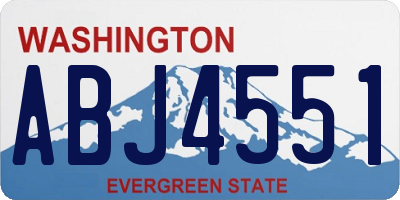 WA license plate ABJ4551