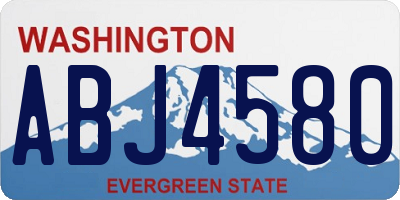 WA license plate ABJ4580